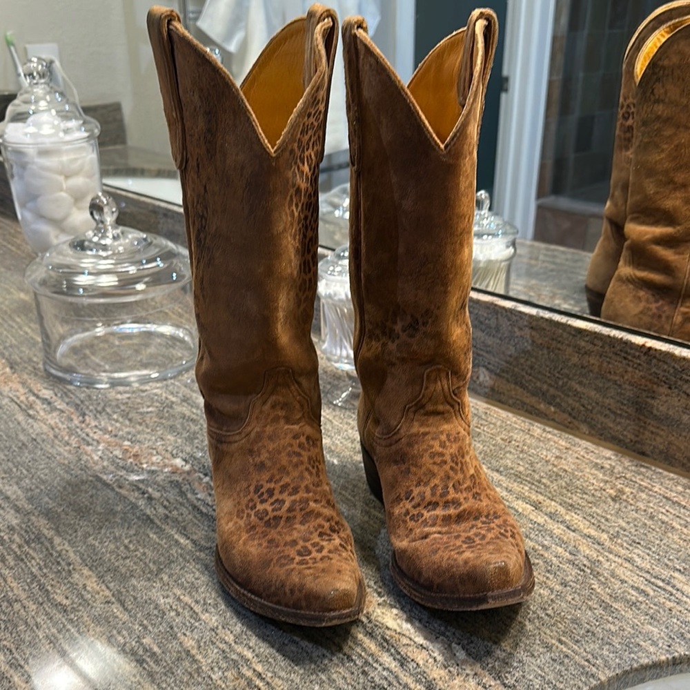 Brown Leather Women's Cowboy Boots